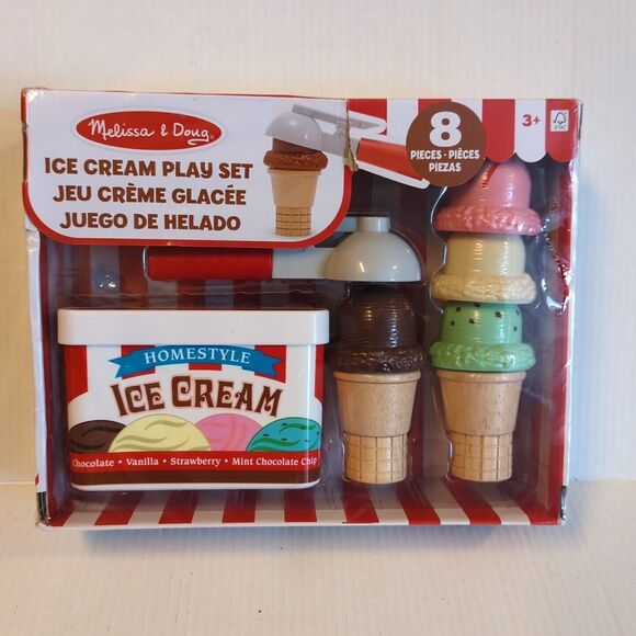 Melissa & Doug Ice Cream Play Set Scoop and Stack Magnetic Pretend Play Food - Picture 1 of 7